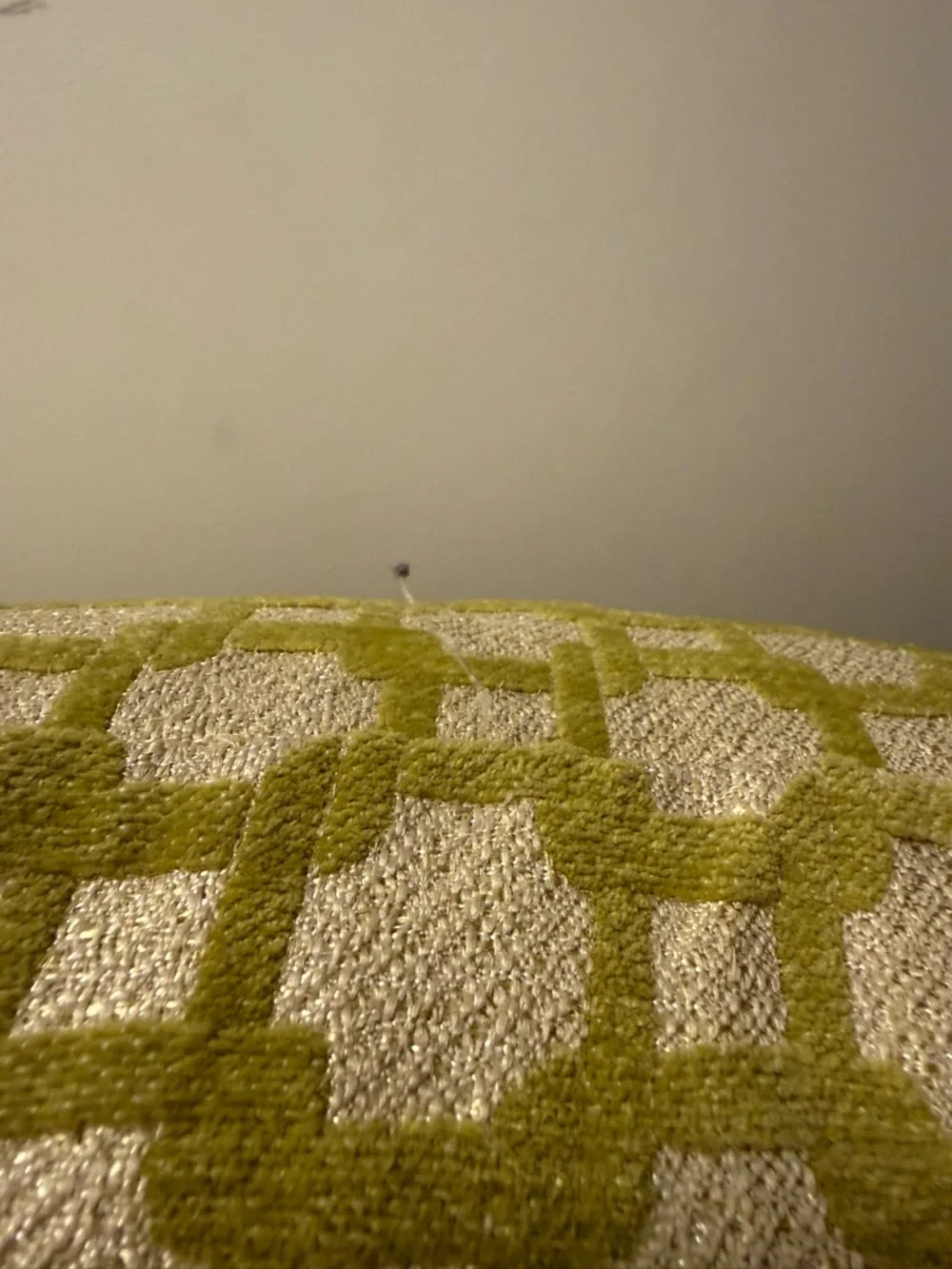 Green/White Chain Link Geometric Lumbar Down Feather Fill Accent Pillow Preppy